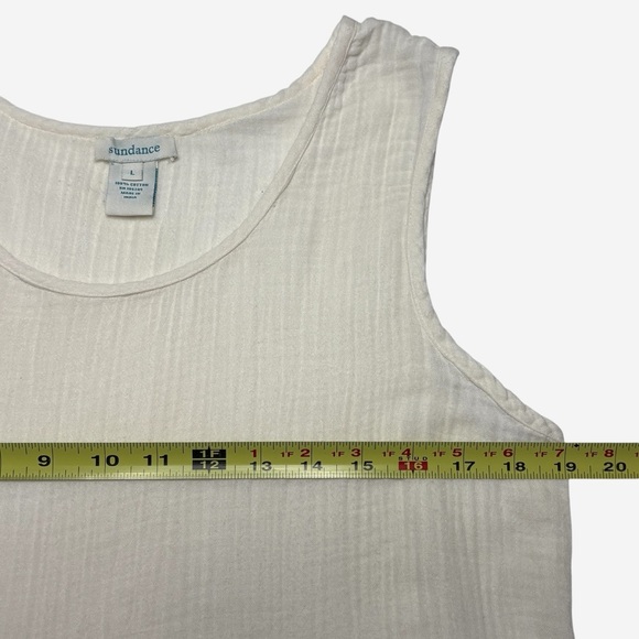 Sundance Tiered Midi Dress Size L Cotton Pullover Lace Details Ivory *Flaw - Picture 7 of 10